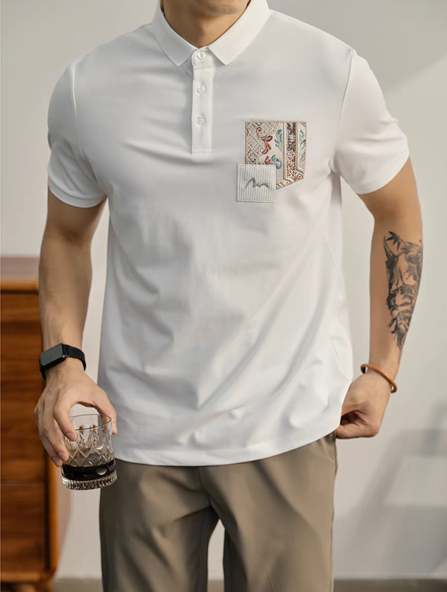 Baroque Crest Pocket Polo T-Shirt: Luxury Comfort, Stylish Design, Premium Fabric