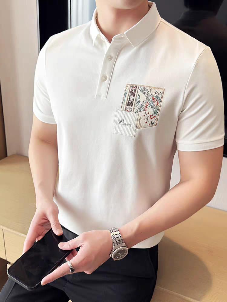 Baroque Crest Pocket Polo T-Shirt: Luxury Comfort, Stylish Design, Premium Fabric