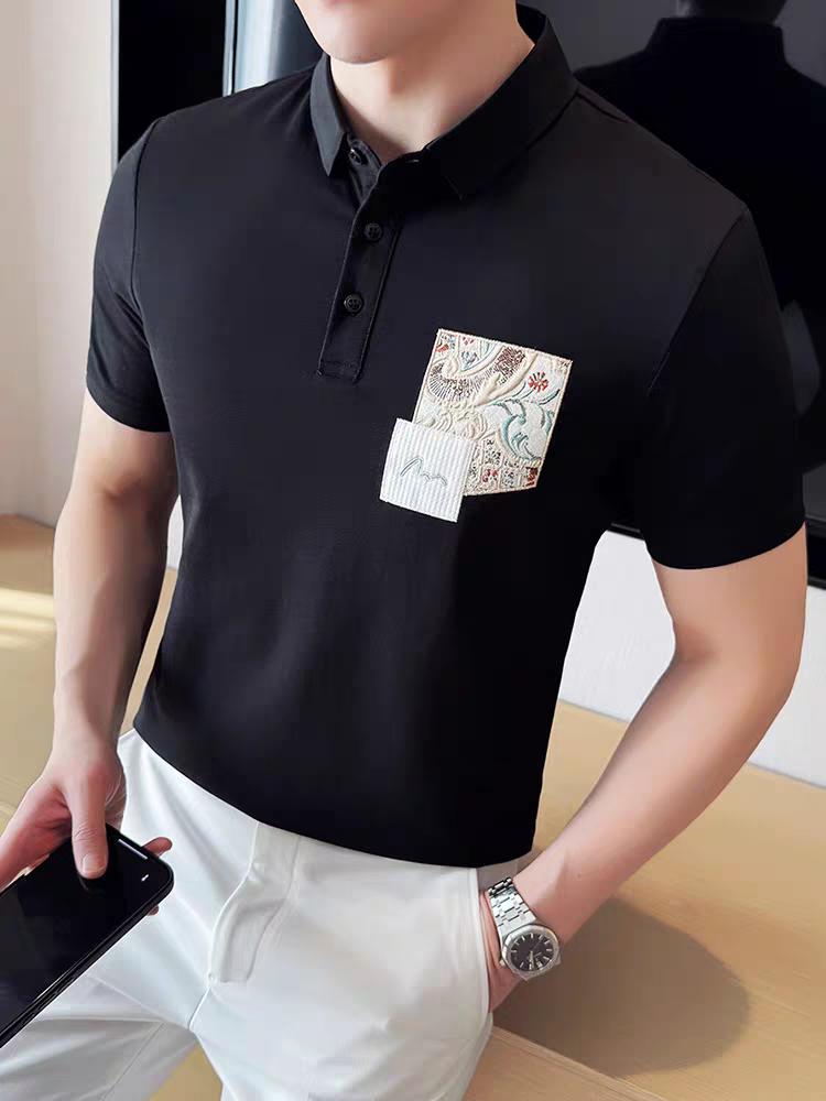 Baroque Crest Pocket Polo T-Shirt: Luxury Comfort, Stylish Design, Premium Fabric