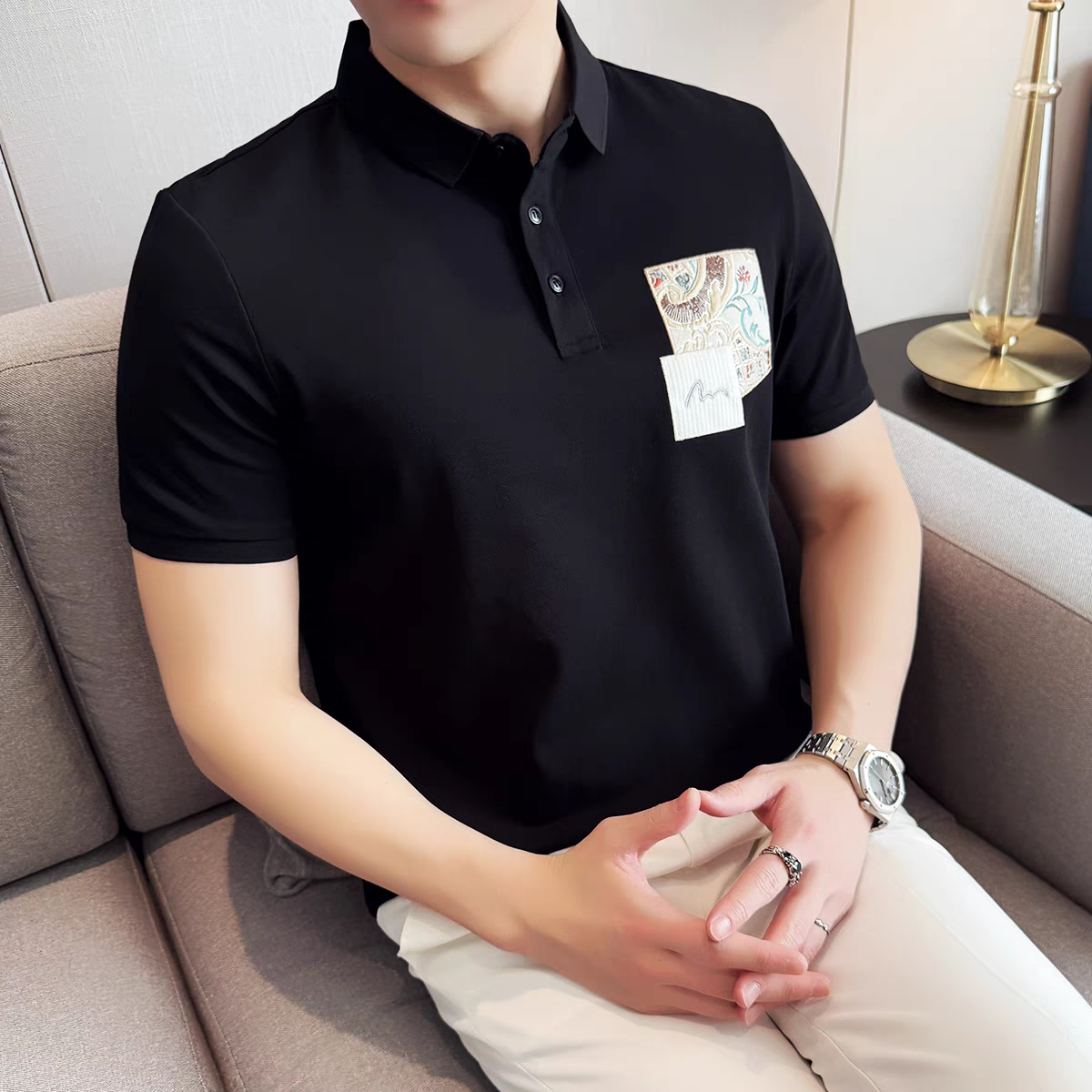 Baroque Crest Pocket Polo T-Shirt: Luxury Comfort, Stylish Design, Premium Fabric