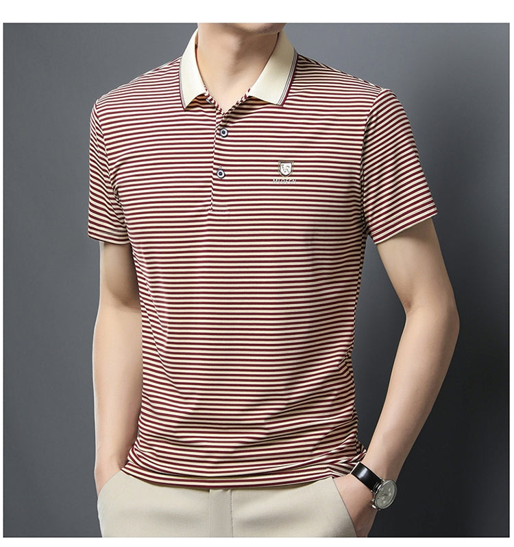 Executive Stripe Crest Polo