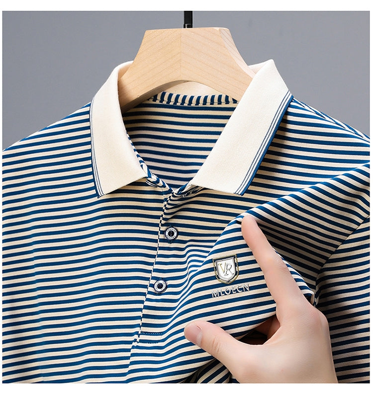 Executive Stripe Crest Polo