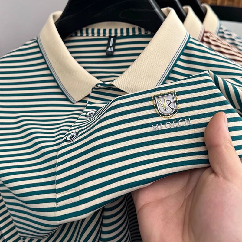 Executive Stripe Crest Polo