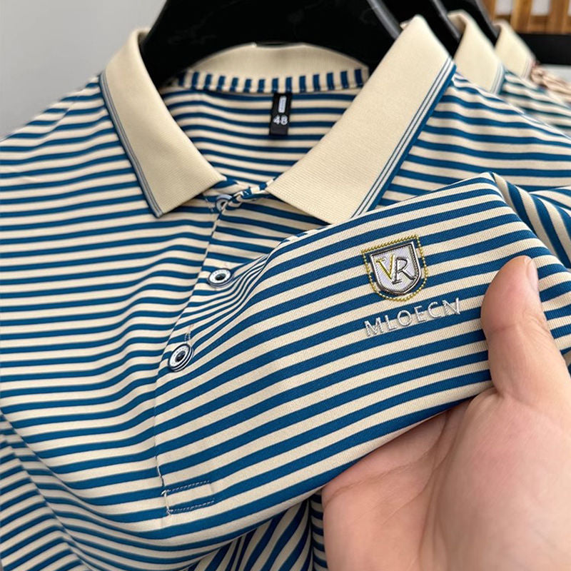 Executive Stripe Crest Polo