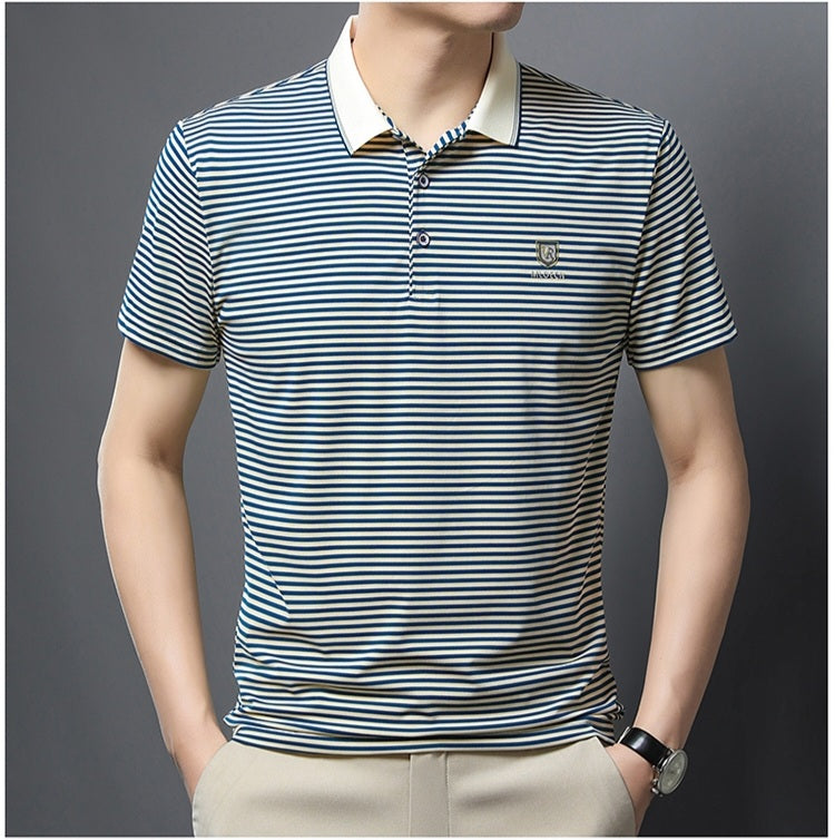 Executive Stripe Crest Polo